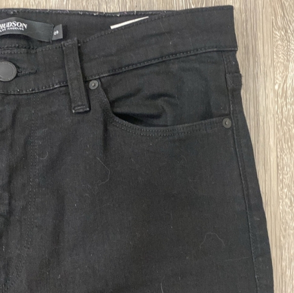 Hudson Black And Silver Metalic Barbara Super Skinny Jeans Size 29 - Picture 3 of 6